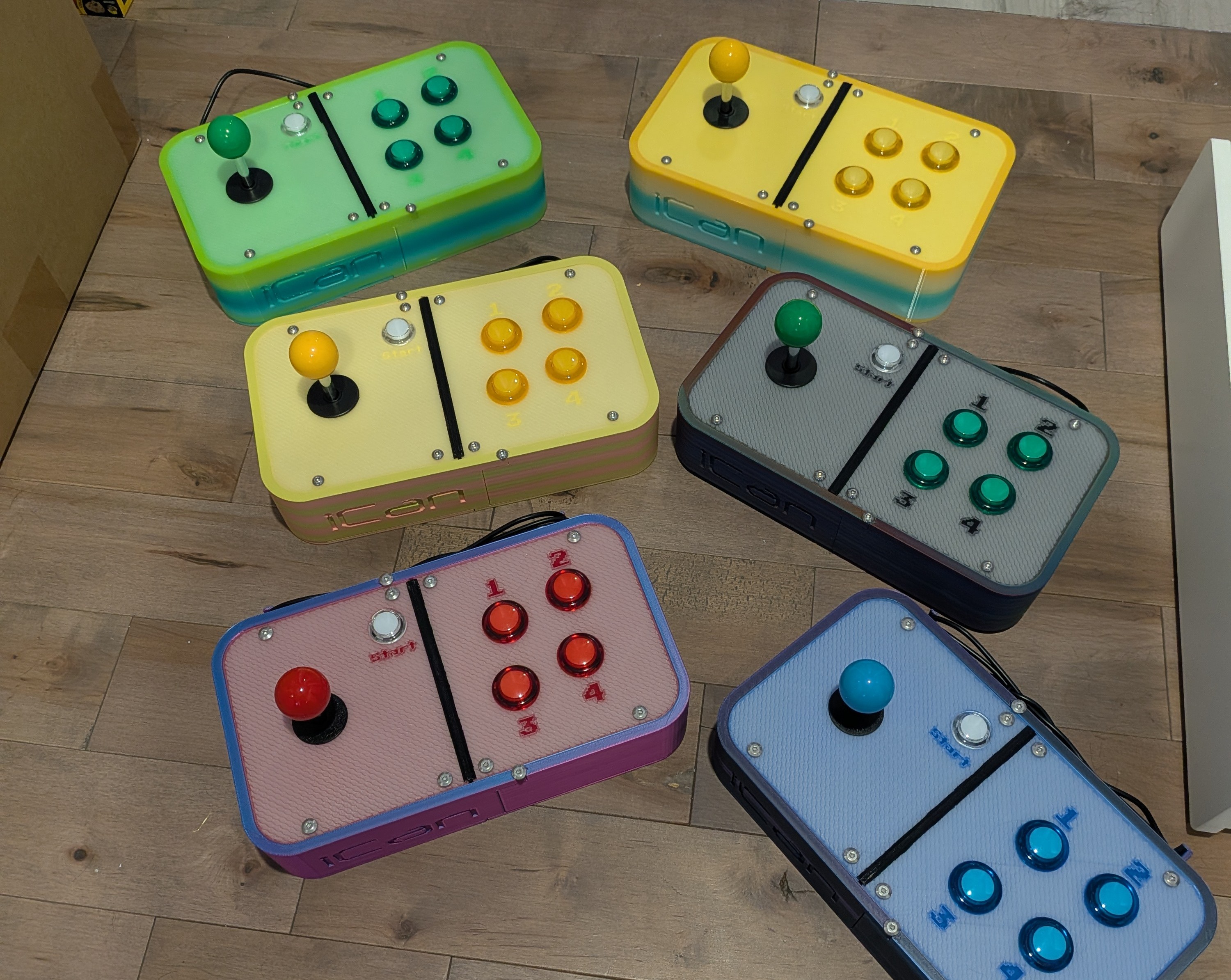 Completed arcade controllers